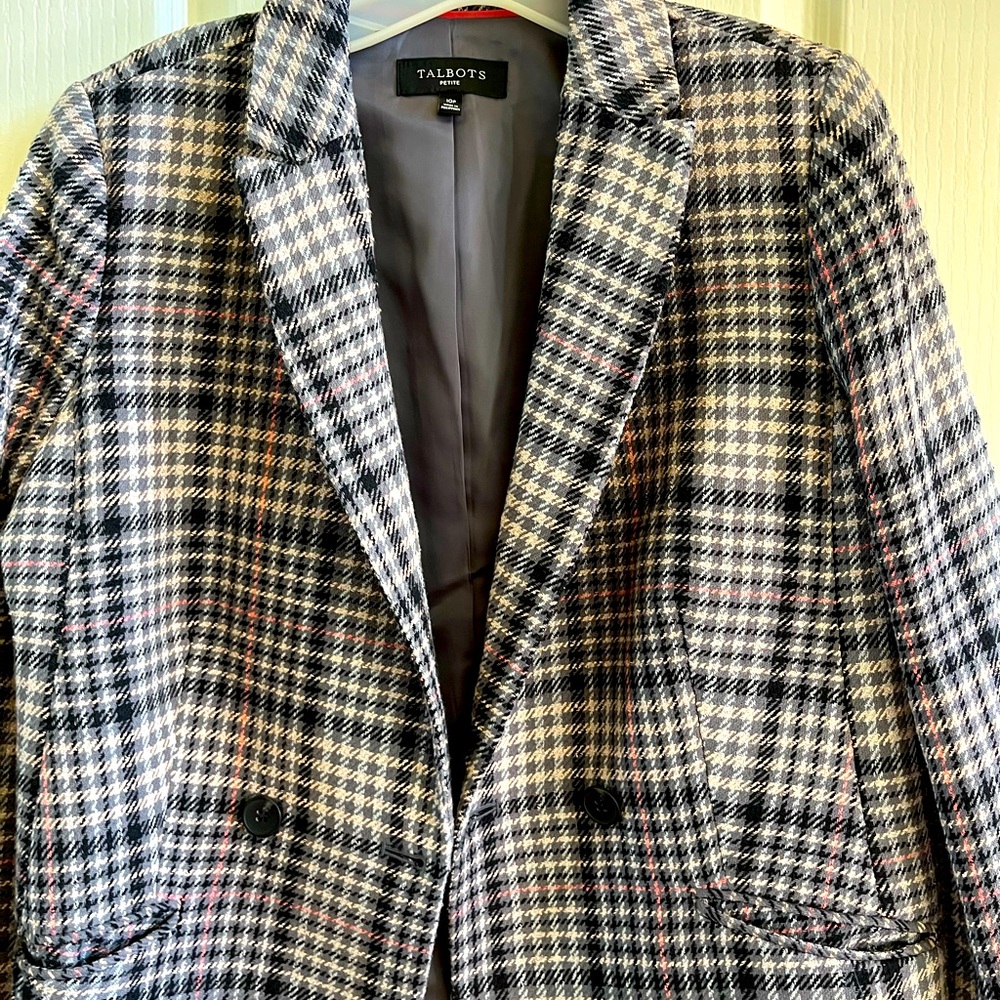 Talbots Multicolor Plaid Blazer